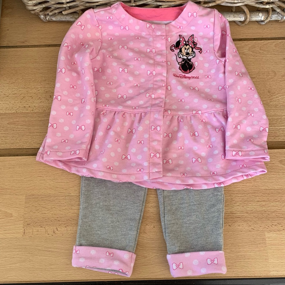 Minnie Mouse infant two piece long sleeve and long pants outfit set